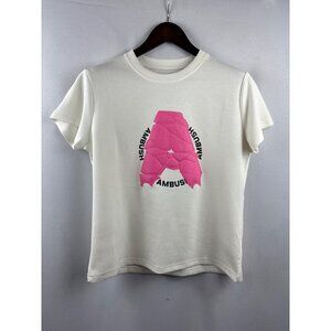 Women’s Ambush Large White T-Shirt w/ Pink A Logo